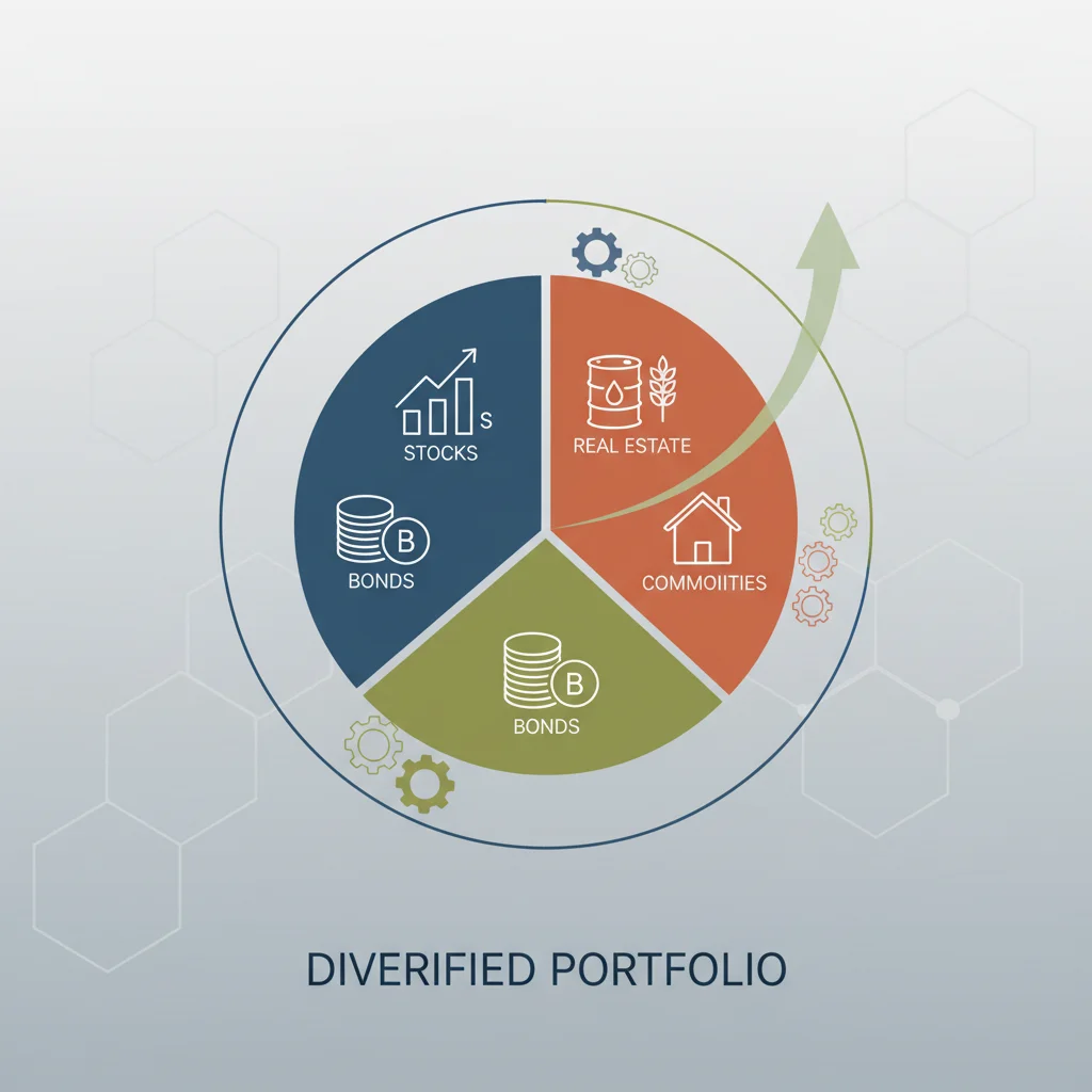 Diversified investment portfolio showing various asset classes for risk management.