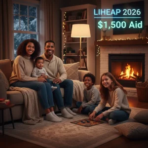 Family comfortably warm at home, symbolizing LIHEAP 2026 heating and cooling aid